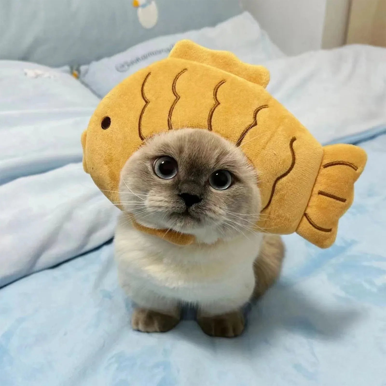 Woof Wink Playful Fish Costume Hat for Cats