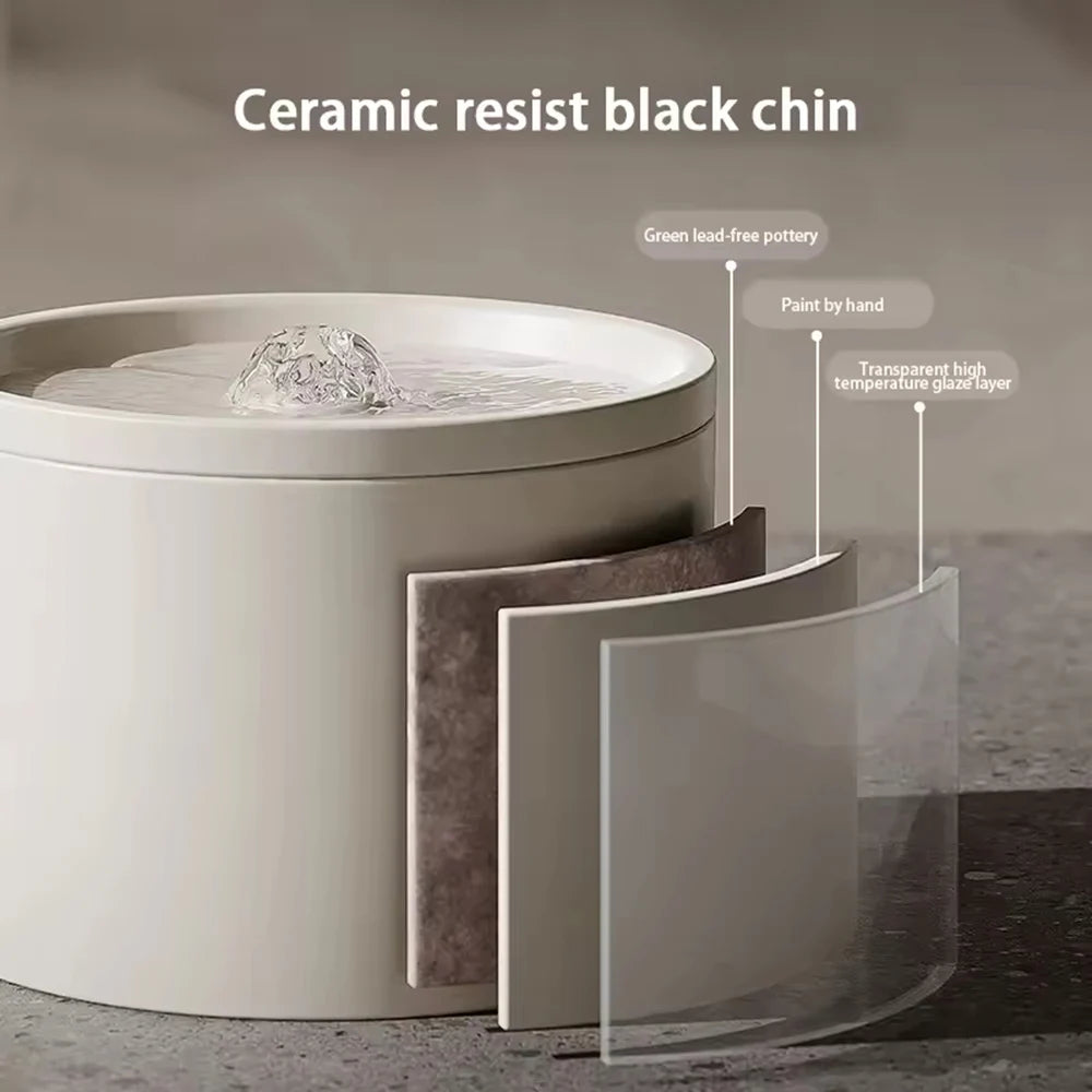 Woof Wink Ceramic Flowing Water Fountain for Cats & Dogs