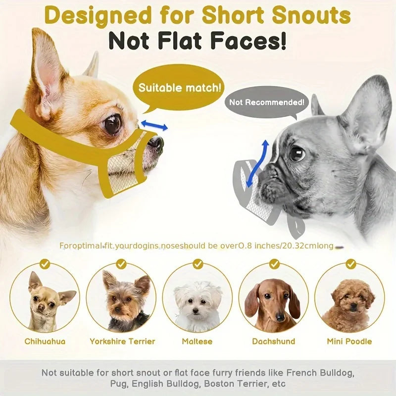 Woof Wink Breathable Mesh Muzzle for Small Dogs