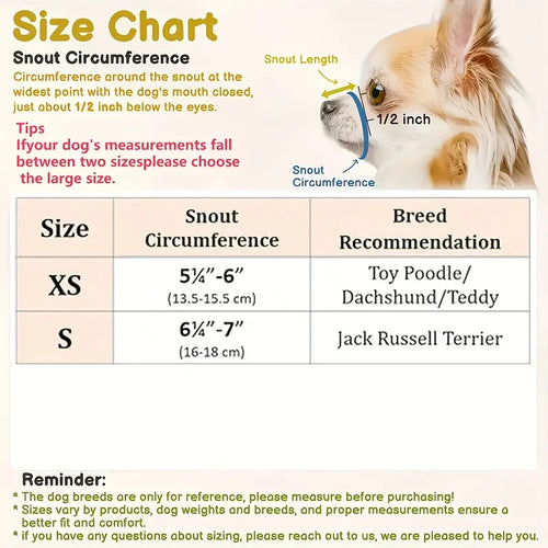 Woof Wink Breathable Mesh Muzzle for Small Dogs
