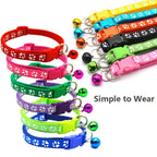 Woof Wink Paw Print Bell Collar for Cats & Small Dogs