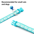Woof Wink Paw Print Bell Collar for Cats & Small Dogs