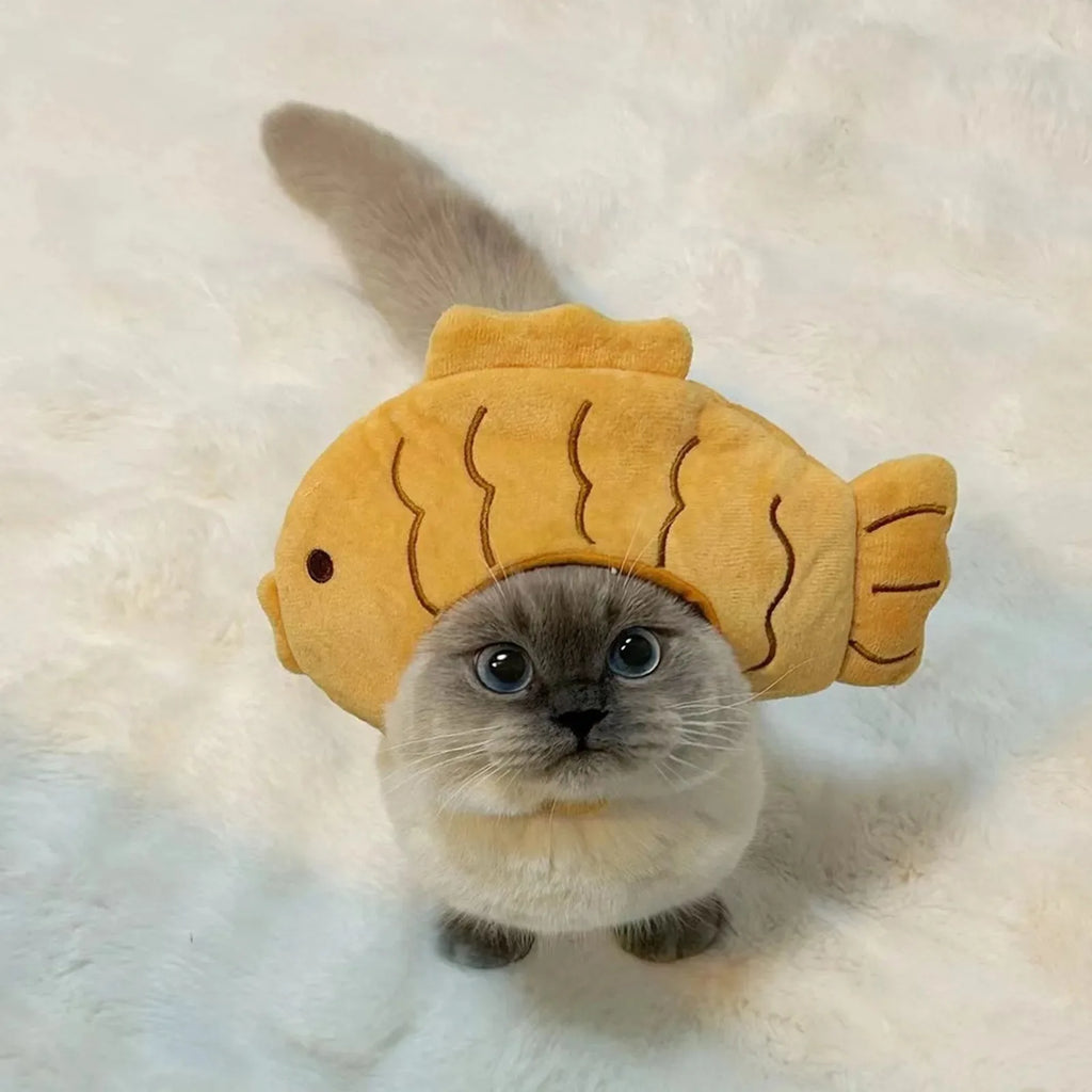 Woof Wink Playful Fish Costume Hat for Cats
