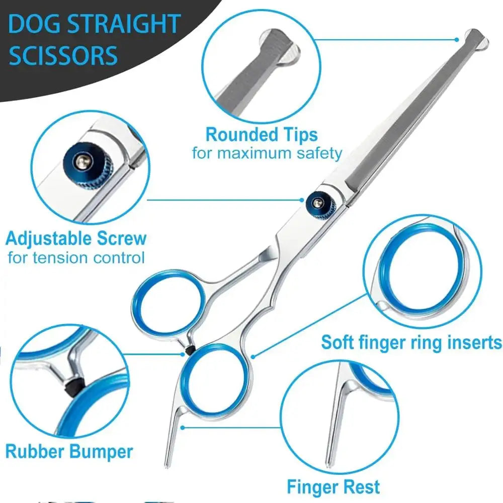 Woof Wink Round-Tip Safety Grooming Scissors