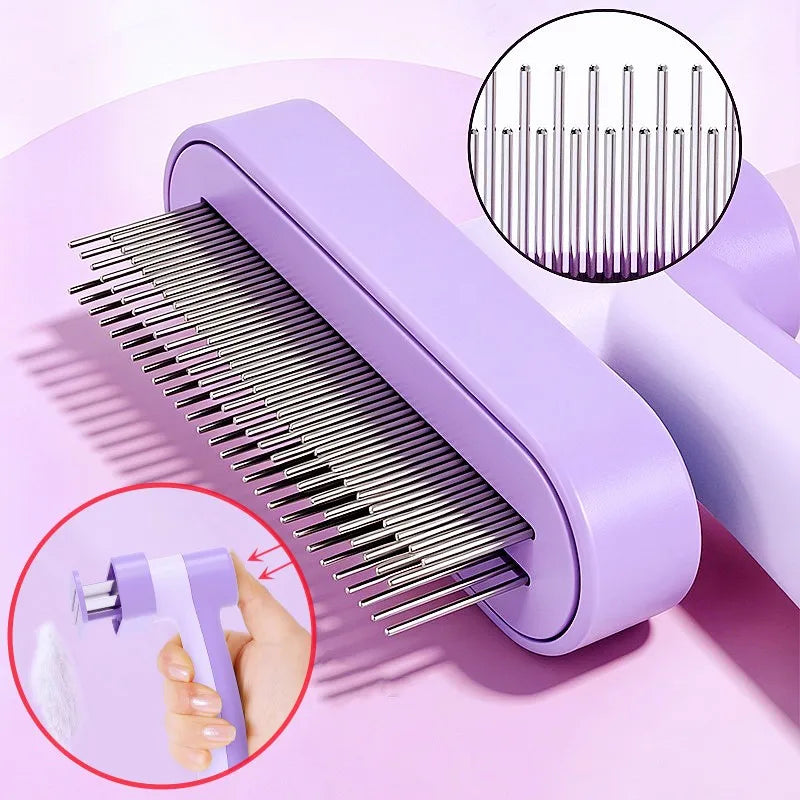 Woof Wink Self-Cleaning Double-Row Grooming Brush