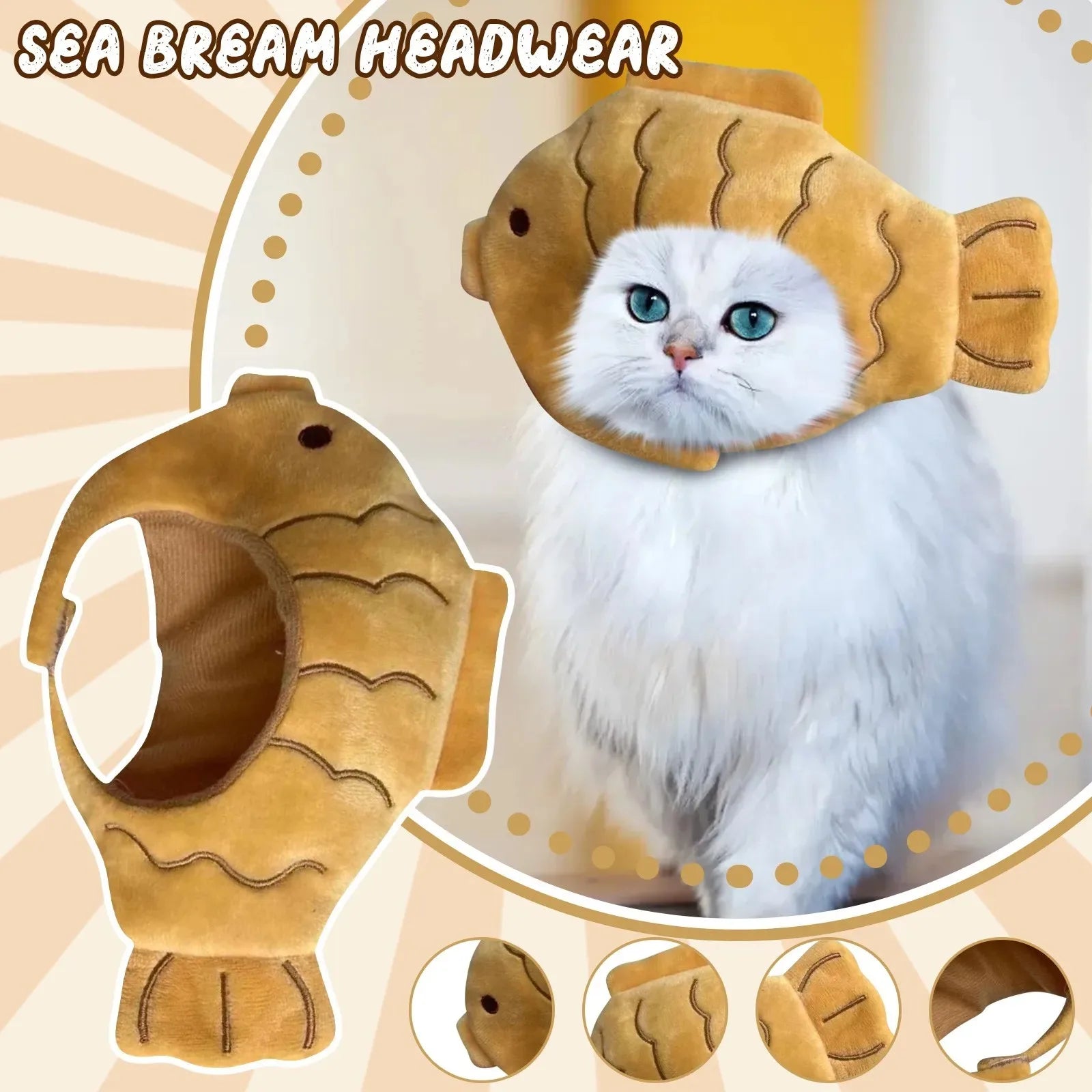 Woof Wink Playful Fish Costume Hat for Cats