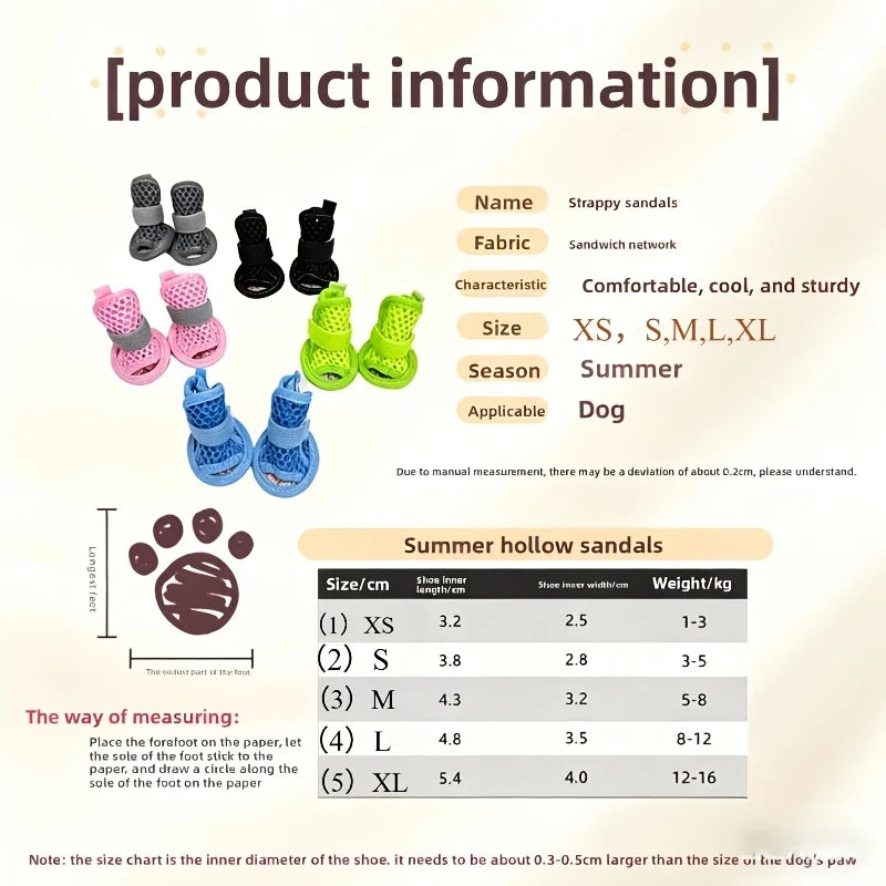 Woof Wink Non-Slip Summer Sandals for Dogs